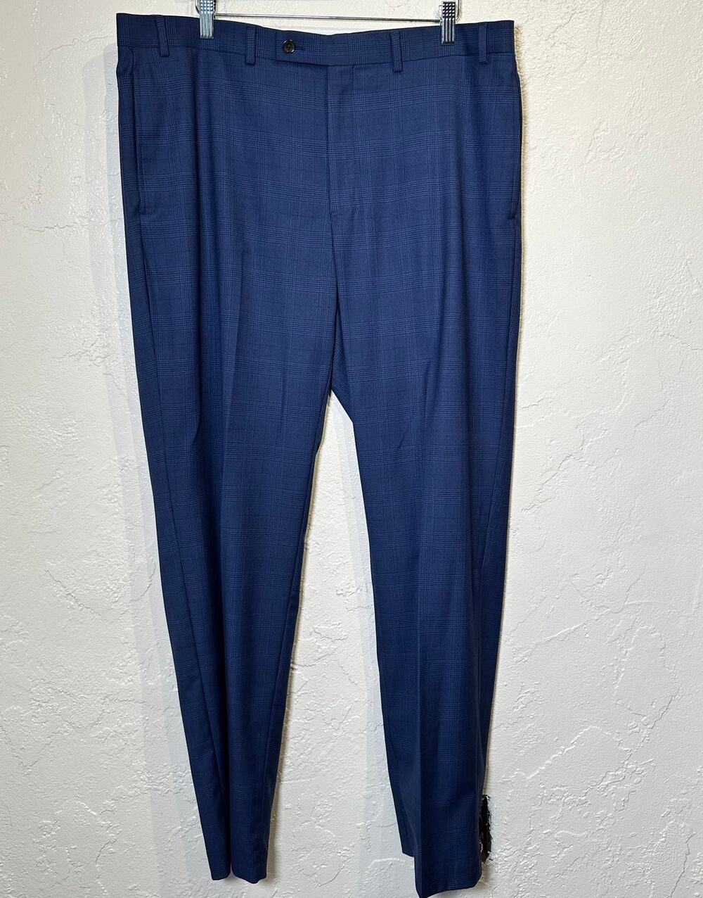 Lauren Ralph Lauren Size 38 x 32 Black Label Blue Plaid Dress Pants Like New